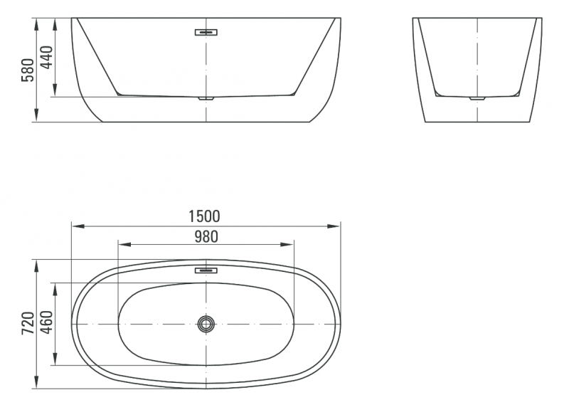 Deante Alpinia wanna wolnostojąca akrylowa 150x72 biały KDU 015W