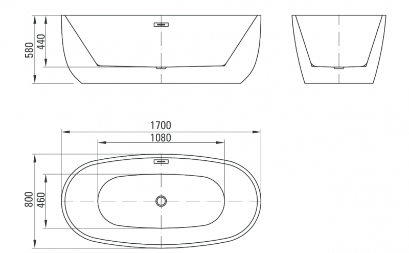 Deante Alpinia wanna wolnostojąca akrylowa 170x80 biały KDU 017W