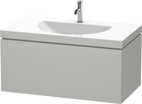 Duravit L-Cube wisząca szafka łazienkowa z umywalką 100x54 cm 1 szuflada beton mat LC6901O0707