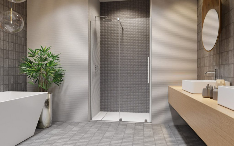 Radaway Furo DWJ drzwi do wnęki przesuwne 140 cm lewe chrom przeźroczyste Easy Clean 10107722-01-01L + 10110680-01-01