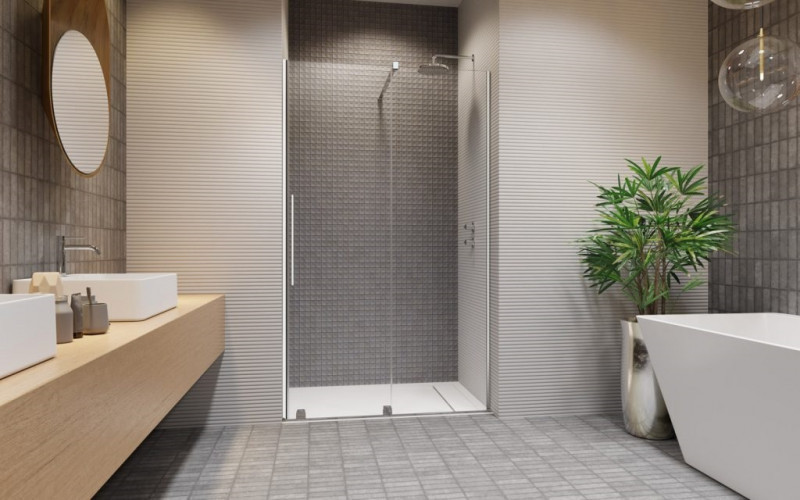 Radaway Furo DWJ drzwi do wnęki przesuwne 130 cm prawe chrom przeźroczyste Easy Clean 10107672-01-01R + 10110630-01-01