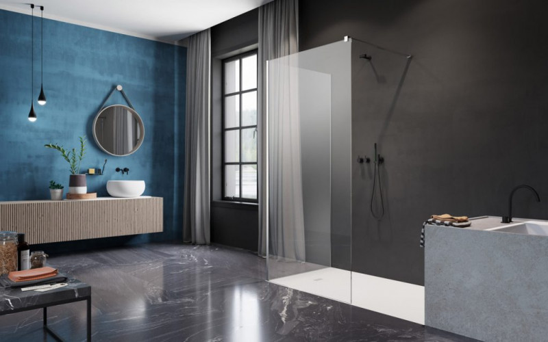 Radaway Modo New IV kabina typu Walk-In 140x70 chrom przeźroczyste Easy Clean 389644-01-01 + 389074-01-01