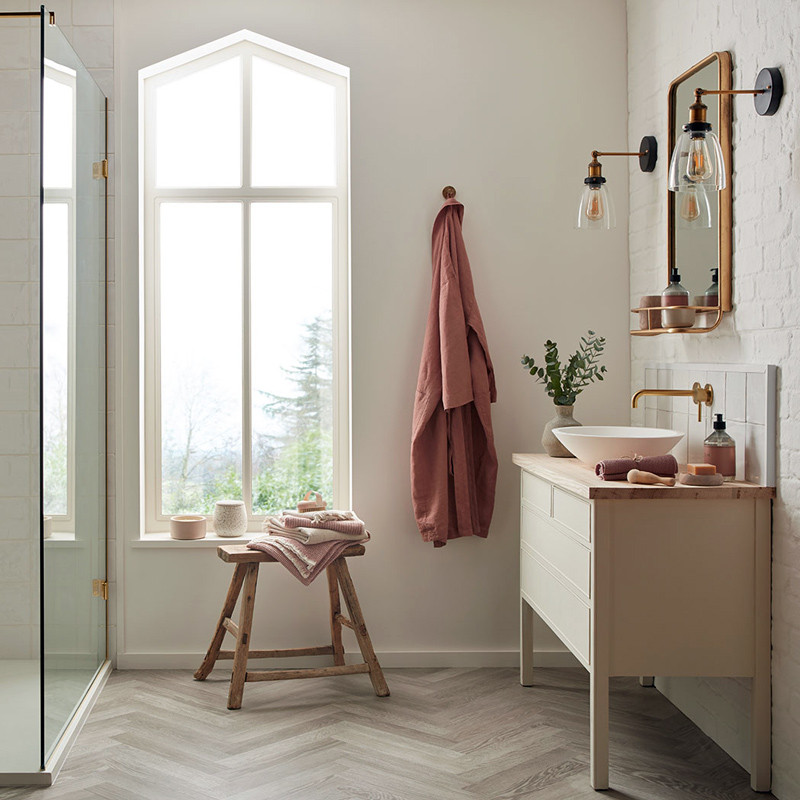 Vado Knurled Accents bateria umywalkowa podtynkowa złoto szczotkowane IND-ORI209SA-BRGK