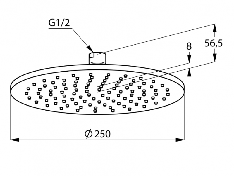 Kludi A-QA deszczownica głowica prysznicowa okrągła 250mm chrom 643250500