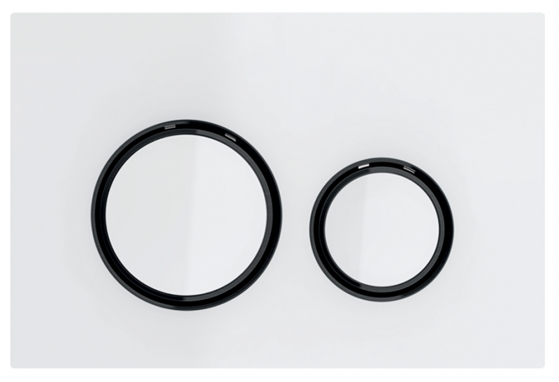 Geberit Sigma 21 przycisk do stelaża szkło białe/czarny chrom 115.651.SI.1