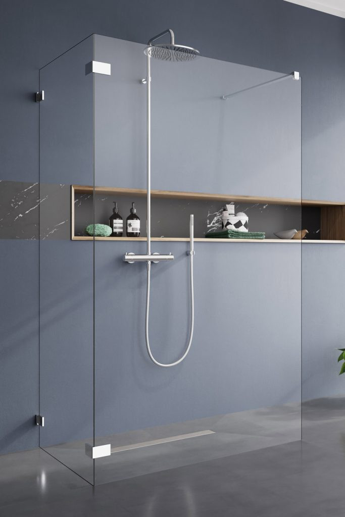 Radaway Euphoria VI kabina typu Walk-In 80x100 chrom przeźroczyste Easy Clean 383170-01-01 + 383152-01-01