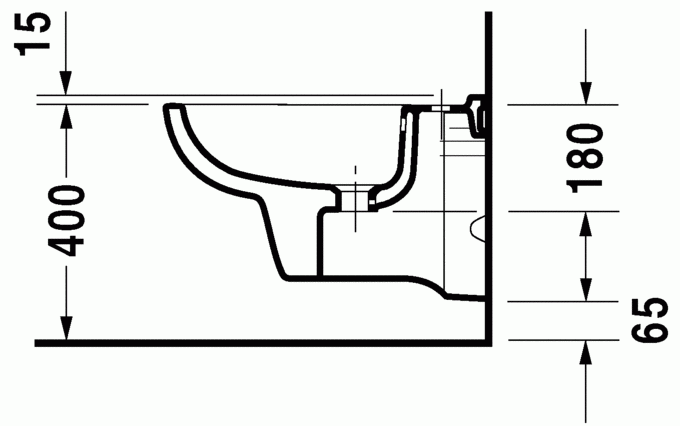 Durvit D-Code bidet wiszący z półką na baterię biały 22571500002