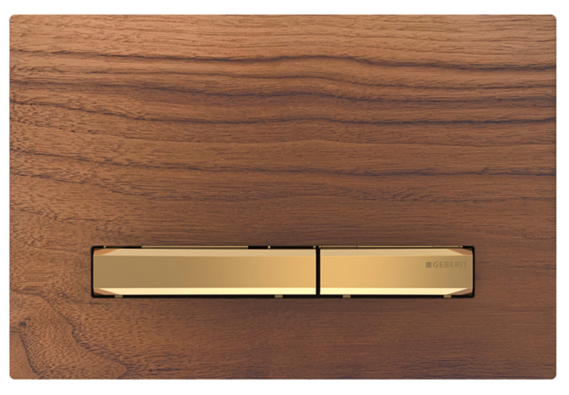 Geberit Sigma 50 NEW przycisk do stelaża WC UP320 amerykański orzech włoski/mosiądz 115.672.JX.2