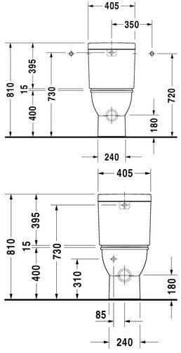 Duravit Darling New muszla stojąca typu kompakt HygieneGlaze biały alpin 2138092000