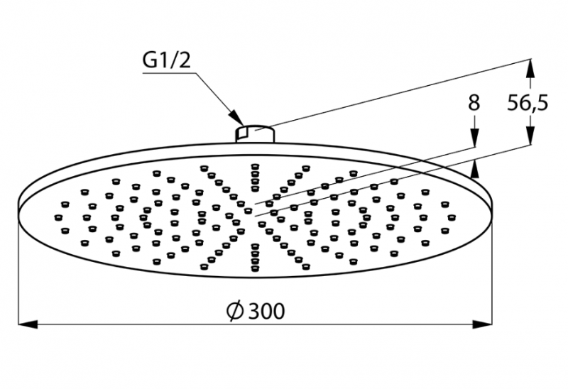 Kludi A-QA deszczownica głowica prysznicowa okrągła 300mm chrom 643300500