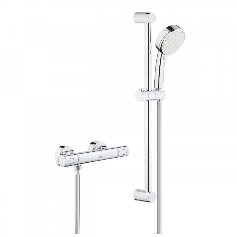Grohe Grohtherm 800 zestaw prysznicowy z drążkiem z baterią termostatyczną chrom 34768000