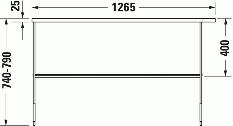 Duravit DuraSquare konsola stelaż metalowy stojący pod umywalkę 120 cm chrom 0031171000