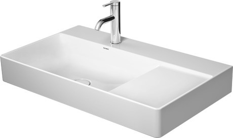 Duravit DuraSquare umywalka meblowa bez przelewu z otworem na baterię komora z lewej strony 80 cm biała 2348800071
