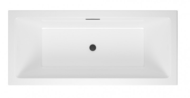 Excellent Heaven Slim wanna prostokątna 180x80 z syfonem czarny mat i nogami WAEX.HEV18WHS + ARIN.FLOW.BL