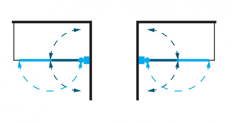 Omnires Kingston parawan nawannowy dwuskrzydłowy 120 cm L/P przeźroczysty chrom XHE20CRTR