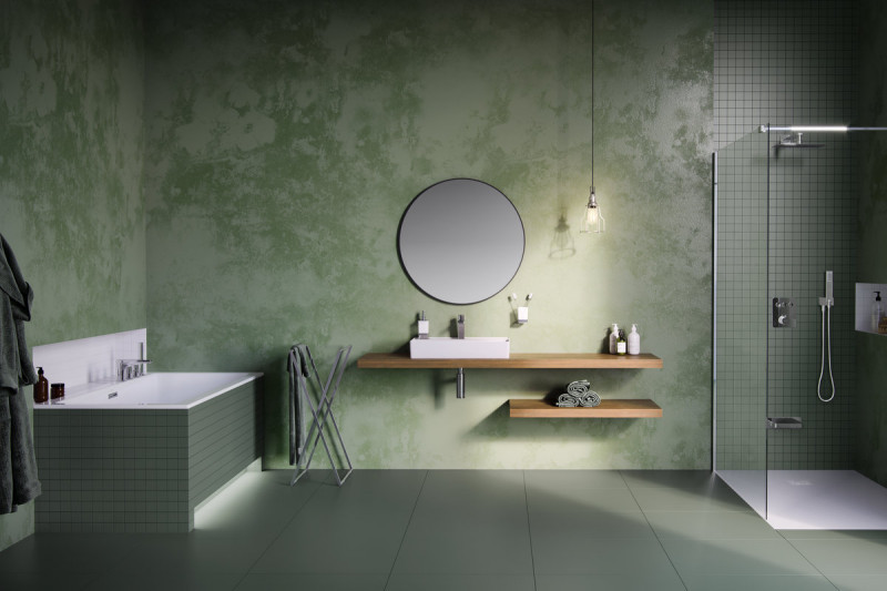 Excellent Heaven Slim wanna prostokątna 180x80 z syfonem chrom połysk i nogami WAEX.HEV18WHS + ARIN.FLOW.CR