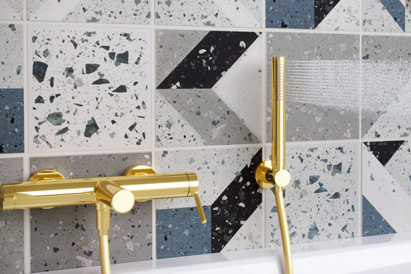 Excellent Pi bateria wannowa ścienna złoty połysk AREX.1205GL