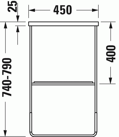 Duravit DuraSquare konsola stelaż metalowy stojący pod umywalkę 120 cm chrom 0031171000