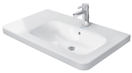 Duravit DuraStyle umywalka meblowa z komorą z prawej strony z przelewem z jednym otworem 80 cm biały alpin 2326800000