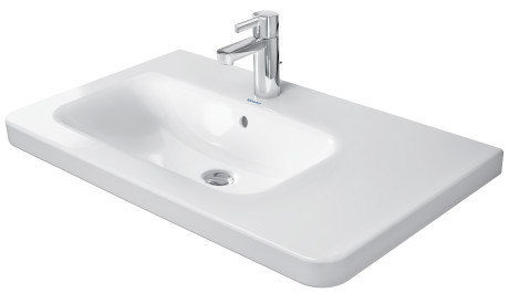 Duravit DuraStyle umywalka meblowa z komorą z lewej strony z przelewem z jednym otworem 80 cm biały alpin 2325800000