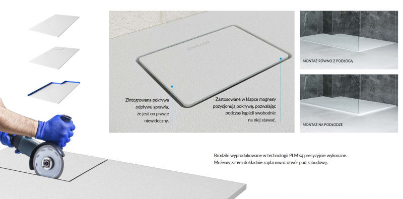 Excellent Lavano brodzik prostokątny niski 120x90 kompozyt czarny BREX.1103.120.090.BLN