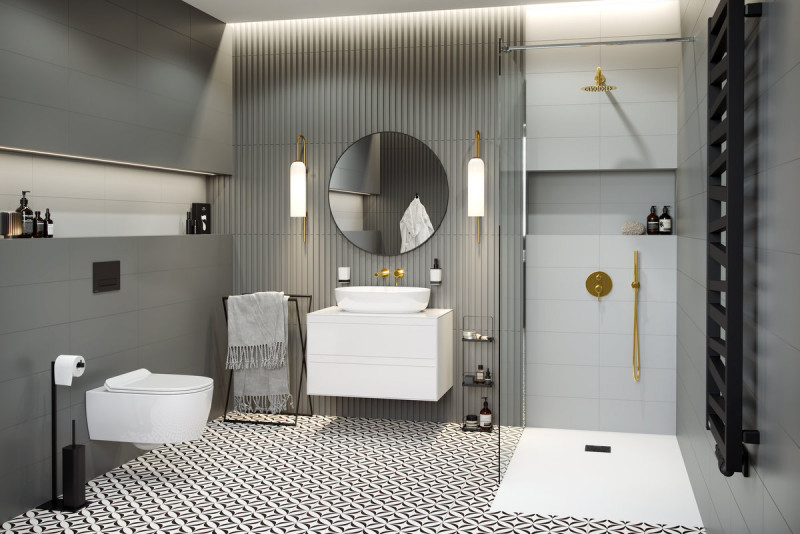 Excellent Pi kompletny zestaw prysznicowy podtynkowy złoty połysk AREX.SET.1245GL