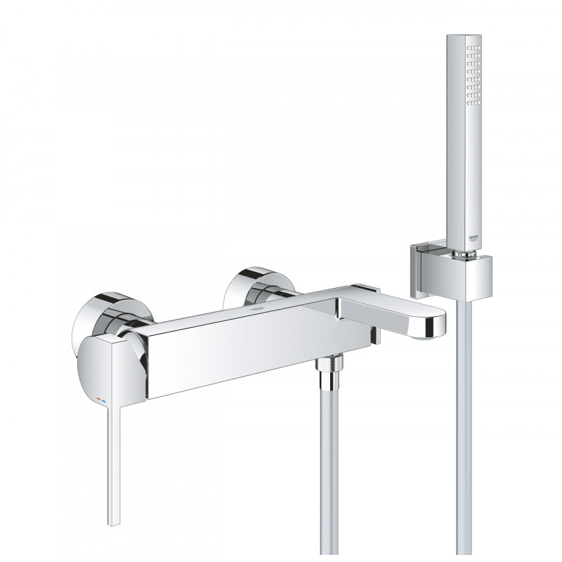 Grohe Plus bateria wannowa natynkowa z zestawem prysznicowym chrom 33547003