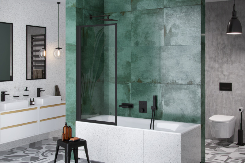 Excellent Kuadro lustro prostokątne 100x50 czarny mat DOEX.KU100.050.BL