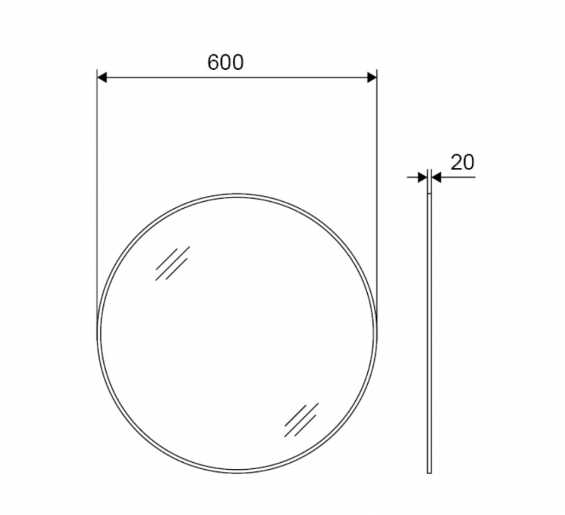 Excellent Virro lustro okrągłe 60x60 czarny mat DOEX.VI060.BL
