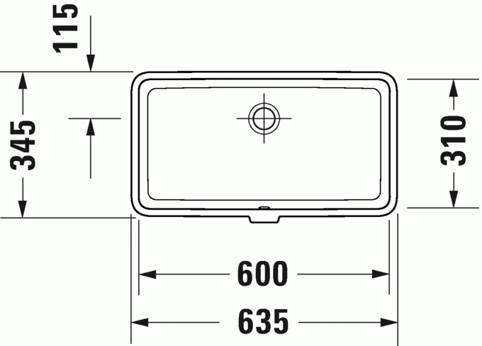 Duravit Vero Air umywalka podblatowa 60cm 60x31 z przelewem biały alpin 0384600000