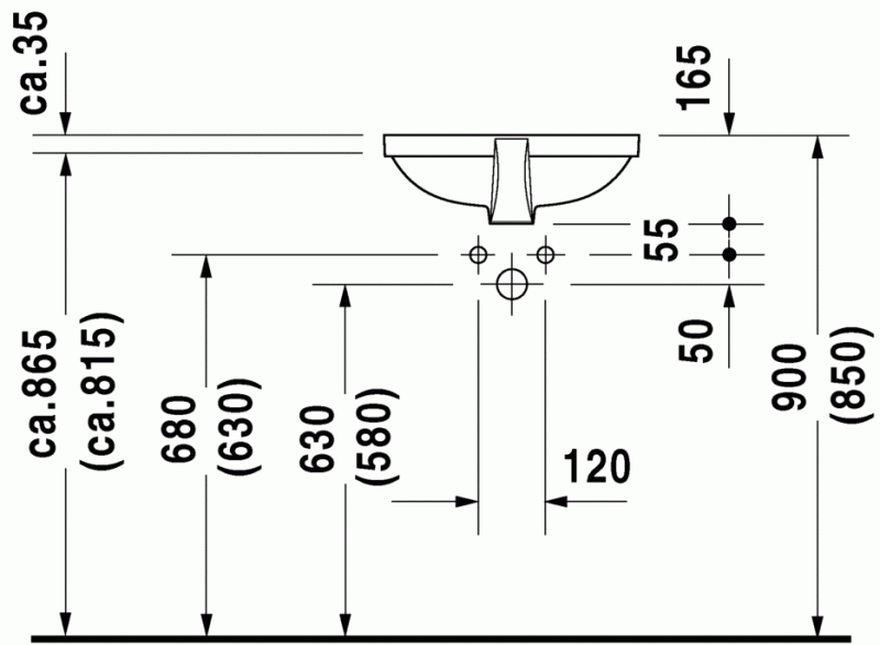 Duravit Foster umywalka podblatowa 43cm z przelewem biały alpin 0336430000