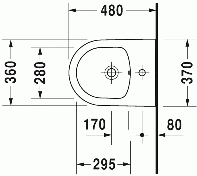 Duravit Me by Starck 48 bidet wiszący biały satynowy mat 2290153200