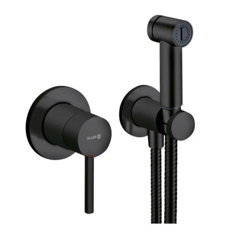 Kludi Bozz bidetka zestaw bidette bateria podtynkowa do bidetu czarny mat 389983976