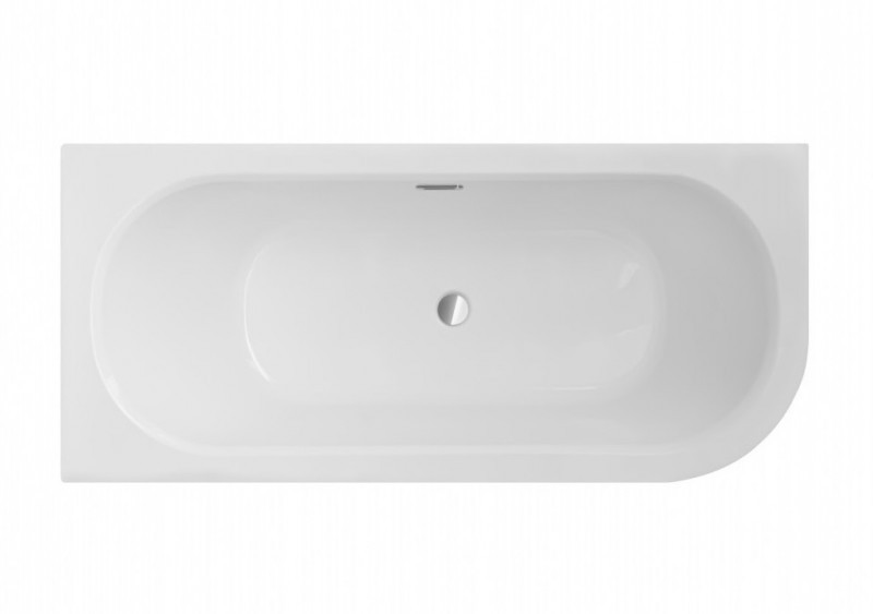 BESCO Avita Slim+ wanna asymetryczna lewa 160x75 z syfonem chrom połysk akryl biały WAV-160-L/S+