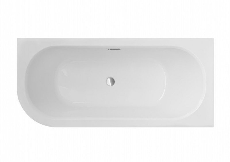 BESCO Avita Slim+ wanna asymetryczna prawa 150x75 z syfonem chrom połysk akryl biały WAV-150-P/S+