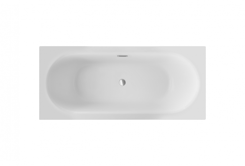 BESCO Vitae Slim+ wanna prostokątna z syfonem 170x75 cm akryl biały WAV-170-S+