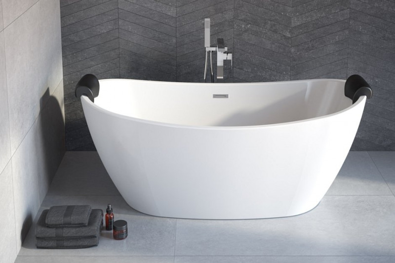 Besco Milo zagłówek do wannien wolnostojących czarny ZWMLB