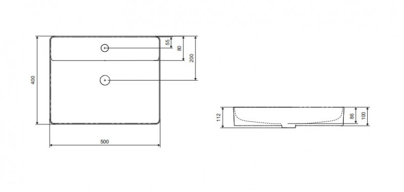 Excellent Rima 2.0 umywalka nablatowa 50x40 biały CEEX.4901.500.WH