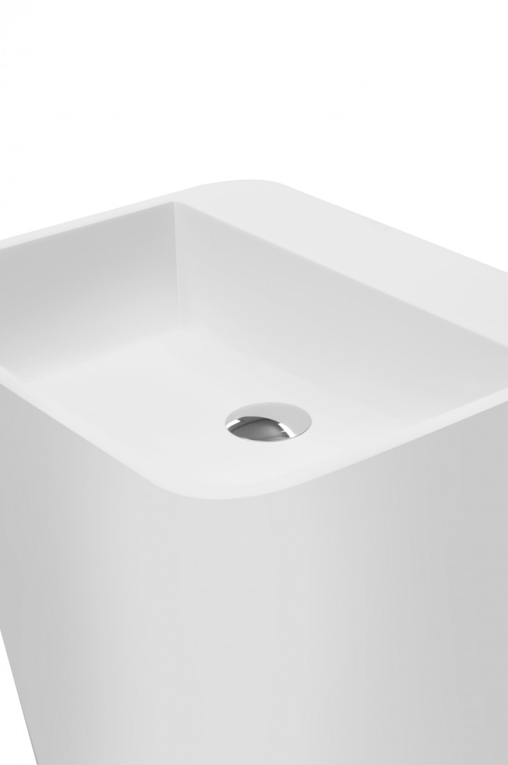 Besco Assos S-Line umywalka wolnostojąca 52x41 lany marmur biały UMD-AP-WO