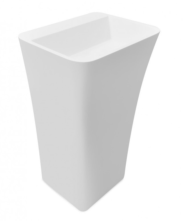 Besco Assos S-Line umywalka wolnostojąca 52x41 lany marmur biały UMD-AP-WO