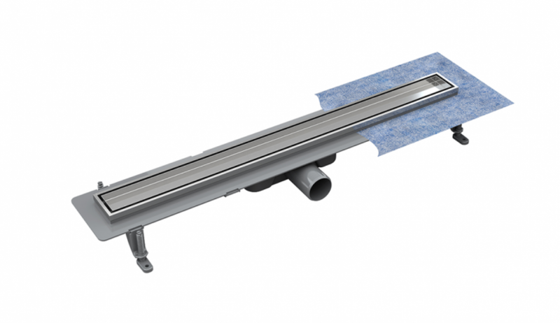 Besco Virgo Baisc odpływ liniowy 90 cm, wys. 5,7 cm ruszt 2w1 chrom szczotkowany OL-90-VB