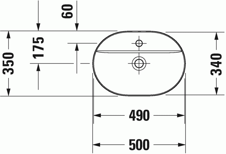 Duravit Luv umywalka szlifowana 50 cm z otworem na baterię biały 0380500000