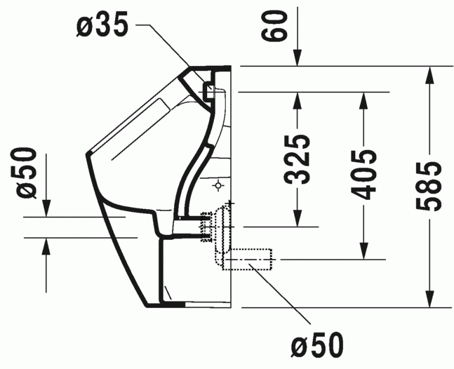 Duravit Me by Starck pisuar bez muchy Rimless HygieneGlaze biały alpin 2809302000
