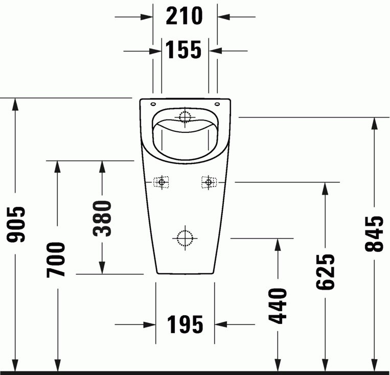 Duravit Me by Starck pisuar bez muchy Rimless biały jedwabny mat 2812302600