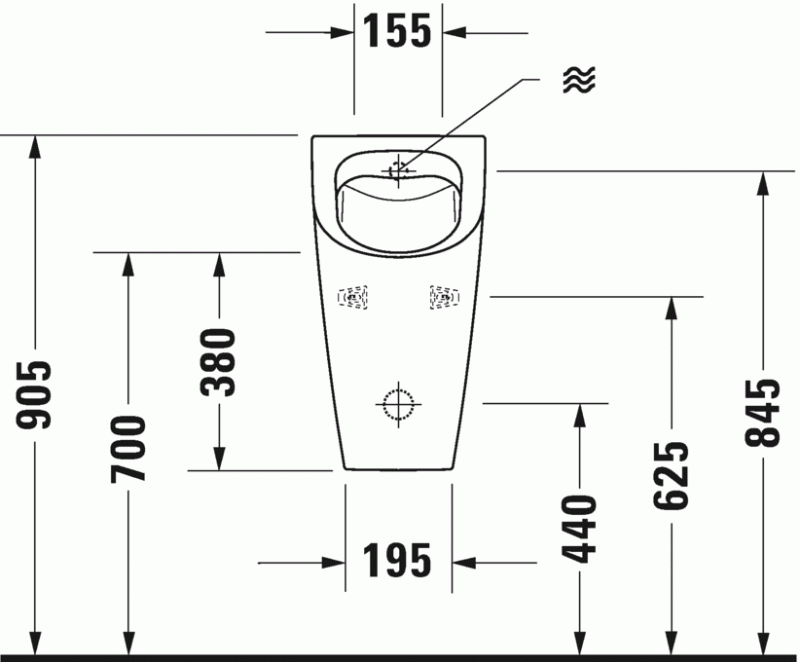 Duravit Me by Starck pisuar bez muchy Rimless biały alpin 2809300000