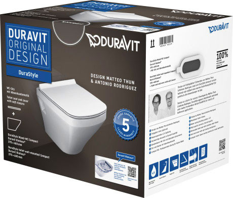 Duravit Durastyle Compact muszla wc wisząca RIMLESS 48cm + deska biały alpin 45710900A1