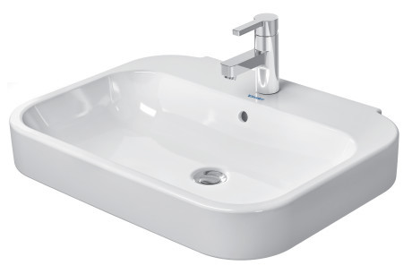 Duravit Happy D.2 umywalka wisząca z przelewem, z otworem na baterię 65x50 cm biały alpin 2316650000