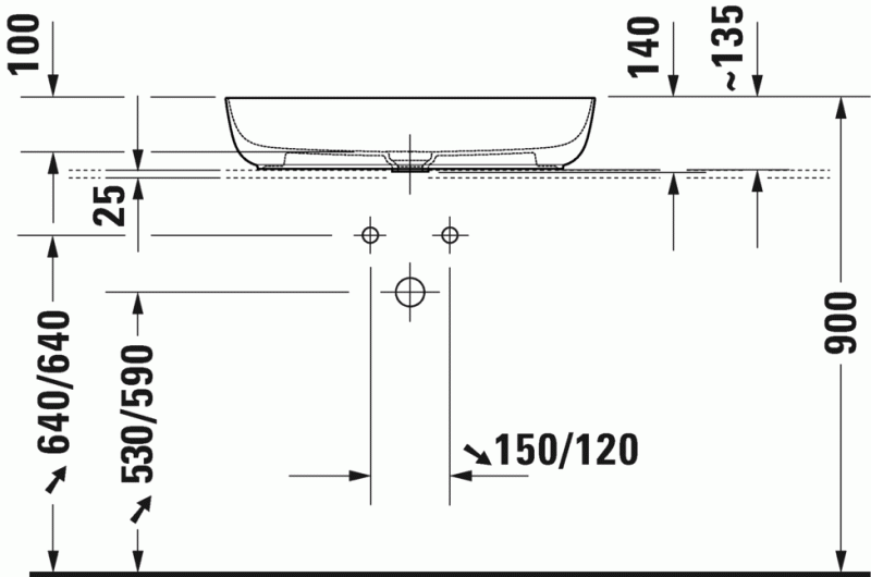 Duravit Luv umywalka szlifowana 70 cm biały-biały mat 0379702600