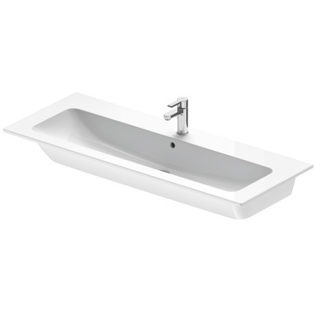 Duravit Me by Starck umywalka meblowa z przelewem, z otworem pod baterię 123 cm 123x49 biały satynowy mat 2361123200