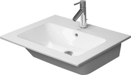 Duravit Me by Starck umywalka meblowa z przelewem, bez otworu pod baterię 63 cm 63x49 biały satynowy mat 2336633260